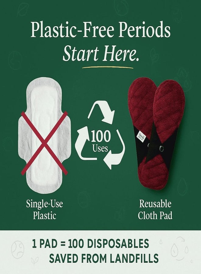 FabPad Reusable Washable Sanitary Cloth Pads Napkins Eco-Friendly Menstrual Hygiene Solutions (Pack of 2) (Regular Dye, Maxi - 31.5 CM) - Image 4